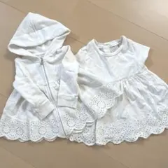 ラルフローレン 白ワンピース・パーカー80セット
