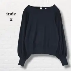 インデックス☆ボリューム袖 ニットセーター 後ろパール付【S】ブラックのサムネイル