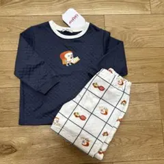 【新品】パンどろぼう　長袖　裏毛　キルトパジャマ　上下セット　110cm