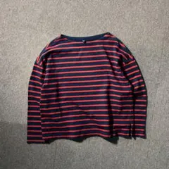 UNIQLO レディース ボートネック ボーダー カットソー 短丈 M