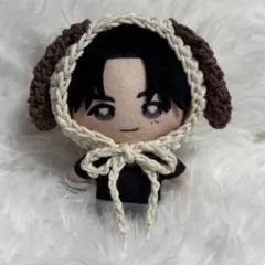 たれ耳　うさぎ　犬　ちびぐるみ　ボンネット　編み物　ハンドメイド