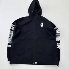 BAPE ナイロンジャケット ブラック フルジップ シャーク エイプ 2XL 