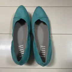 fitfit ターコイズ スエード調 フラットシューズ