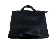 美品 HARVEST LABEL☆髭バッグ トートバッグ レザー ダークネイビー