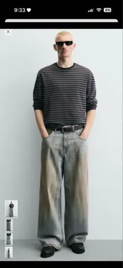 ZARA ヴィンテージウォッシュバギーフィットジーンズ 38 - メルカリ