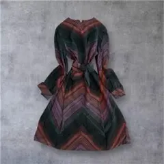 【vintage】 希少！ 幾何学パターン ワンピース レトロモダン 古着女子