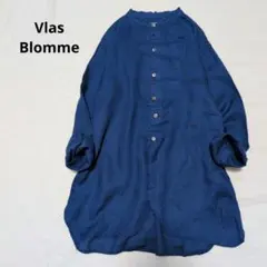 ✨美品✨【ヴラスブラム 】チュニック ロングシャツ リネン 日本製 ネイビー S