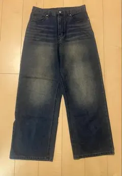 ワイドデニムパンツ ウォッシュ加工