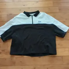 Xgirl 半袖ポロシャツ ホワイト/ブラック