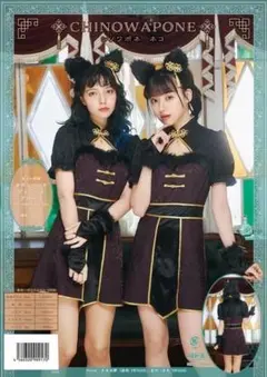 CHINOWAPONE シノワポネ　ネコ　猫耳ドレス　チャイナドレス　黒金