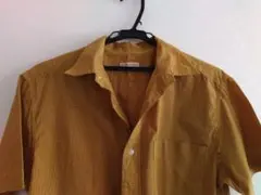 Rマスタード チェック柄 半袖シャツ