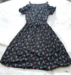 【INGNI】オフショル　フラワープリント ロングワンピース　M