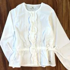 KUMIKYOKU M ホワイト フリルシャツ