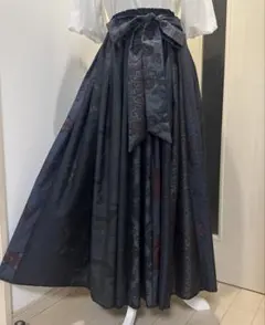 k*o様 No.435 大島紬着物リメイク19枚剥38本タックたっぷりスカート