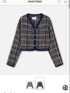 OHOTORO Clay Cardigan チェック柄のサムネイル
