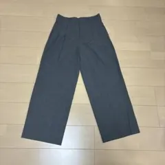 【美品/美脚】GU タックワイドパンツ XL グレー スラックス 着回し万能