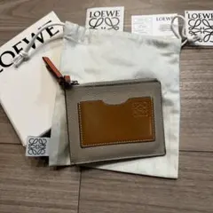 LOEWE】コインカードホルダー パールグレー/ライトペールグリーン