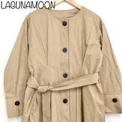 【Lagunamoon】ノーカラーウエストタックコート　ライナー付き　Mのサムネイル