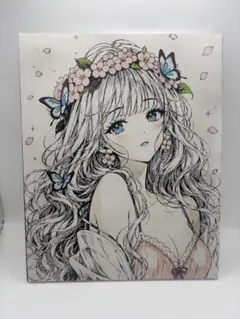 原画 アナログ イラスト 手描き オリジナル 現代風花魁 水彩 コピック