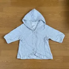 フード付きラメ入りグレーのスウェットパーカー