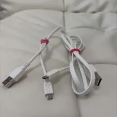 USB to Micro USB & Lightningケーブル　２本　ホワイト