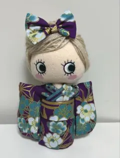 ハンドメイド　イーマリーちゃんサイズ　和柄の着物　紫