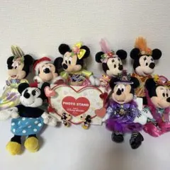 ミニーマウス ぬいぐるみバッジ 8体セット フォトスタンド付き ディズニー