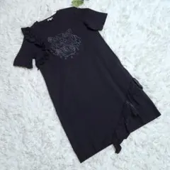 ケンゾーKENZOタイガーシリーズ刺繍ラッフルフリルワンピース美品のサムネイル