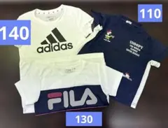 Tシャツ。110サイズスヌーピー。130サイズFILA。140サイズadidasのサムネイル