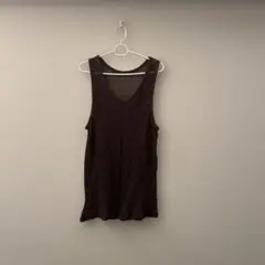 ブラウン メッシュタンクトップ XLサイズ メンズ