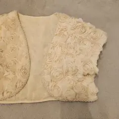 ボレロ　結婚式　アイボリー フラワー　カーディガン 半袖　ショール　フォーマル