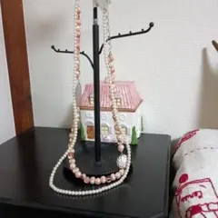 MICHEL KLEIN ピンクホワイトパールネックレス&ピアス