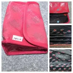 アニエスベー ポーチ ピンク 裏地ハート柄 abロゴ