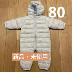 フード付きライトブルーダウンコート　80