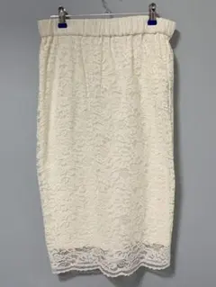 新品 タグ付き レース タイトスカート 白　ホワイト M イオン　トップバリュ