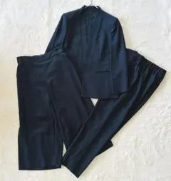 RyuRyu ベルーナ スーツ3点セット 洗える ネイビー パンツ キュロット