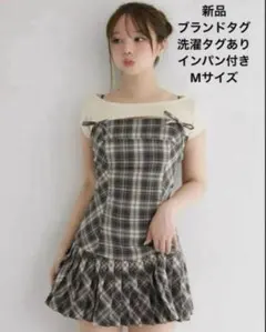 andmary Karen check mini dress beige M