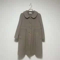 エヘカソポ】ブランケット刺繍ビッグカラーコート くすみグリーンFREE 