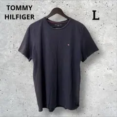 トミーヒルフィガー　tシャツ ネイビー　ワンポイント　 L コットン100%