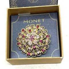 美品✨Monet フラワーブローチ　ゴールド Limited Edition
