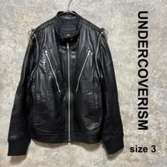 アンダーカバー　ライダースジャケット　3 UNDERCOVER アンダーカバー 23SS ダブル レザーライダース ジャケット
