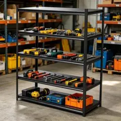 【5 段式大型ラック 耐荷重 100kg】頑丈設計 高さ調整可能 分割仕様可能のサムネイル