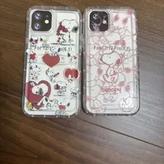 PEANUTSスヌーピー iPhone 12/12Pro用クリアケース2個セット