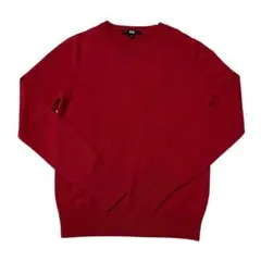 ユニクロ　カシミヤ100% クルーネックセーター　深紅　M