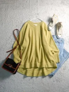 GLR ユナイテッドアローズ ウール混 ドルマン ニットプルオーバー セーター