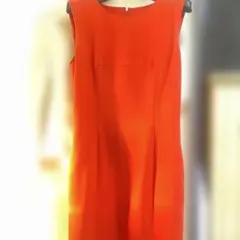 FOXEY 赤 ノースリーブ ひざ丈ワンピース