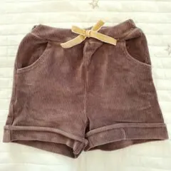 プティマイン　ブラウン コーデュロイ ショートパンツ　90