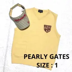 【美品】パーリーゲイツ PEARLY GATES ニットベスト 1 ロゴ刺繍
