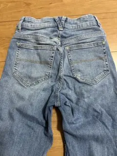 デニム　ダメージジーンズ　ブルー　スキニー