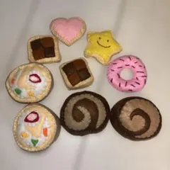 ハンドメイド フェルトままごと フェルトドーナツ フェルトアイス